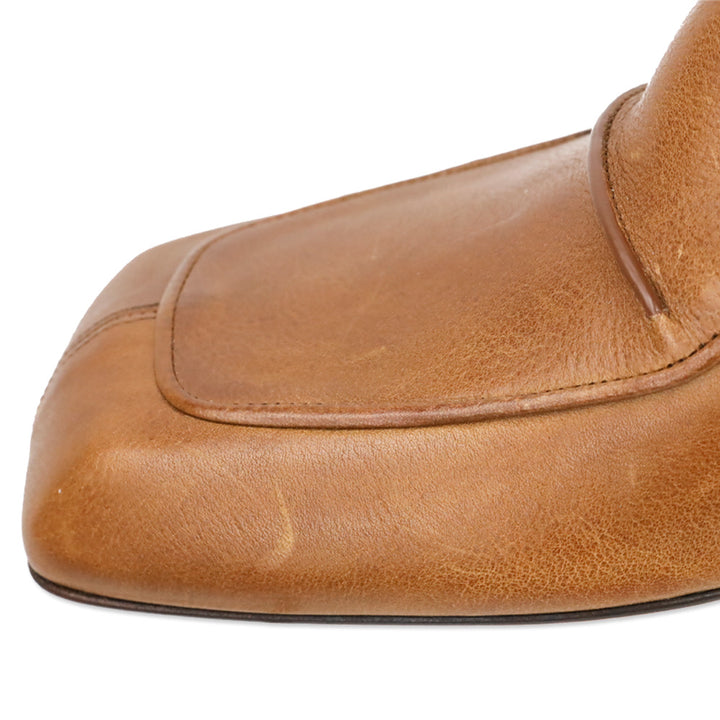 Max Mara Sportmax Epica Brown Leather Slingback Loafer