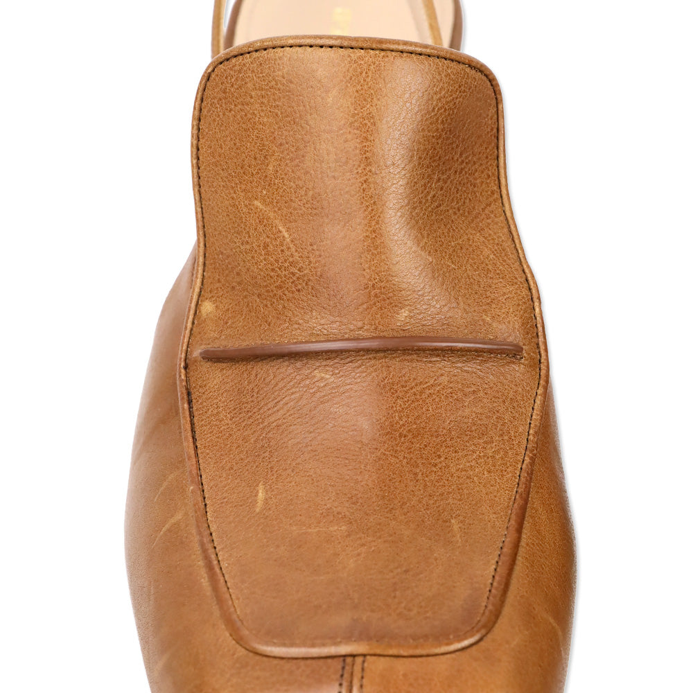 Max Mara Sportmax Epica Brown Leather Slingback Loafer