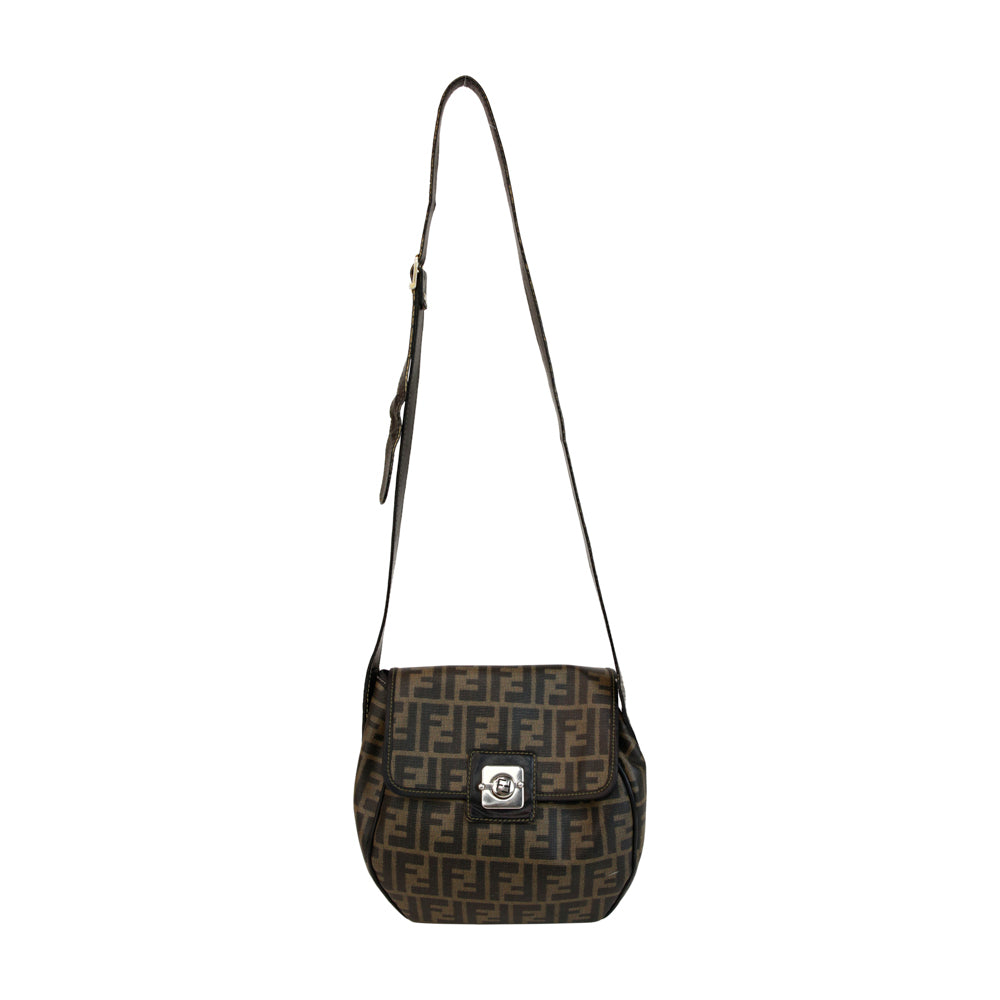 Fendi Vintage Zucca Coated Canvas Crossbody Bag