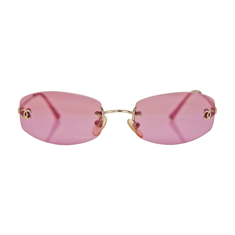 Chanel Purple Rimless Vintage Sunglasses