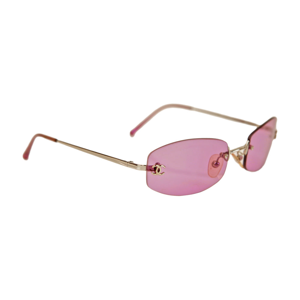 Chanel Purple Rimless Vintage Sunglasses