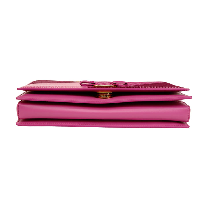 Salvatore Ferragamo Pink Leather Vara Bow Crossbody Bag