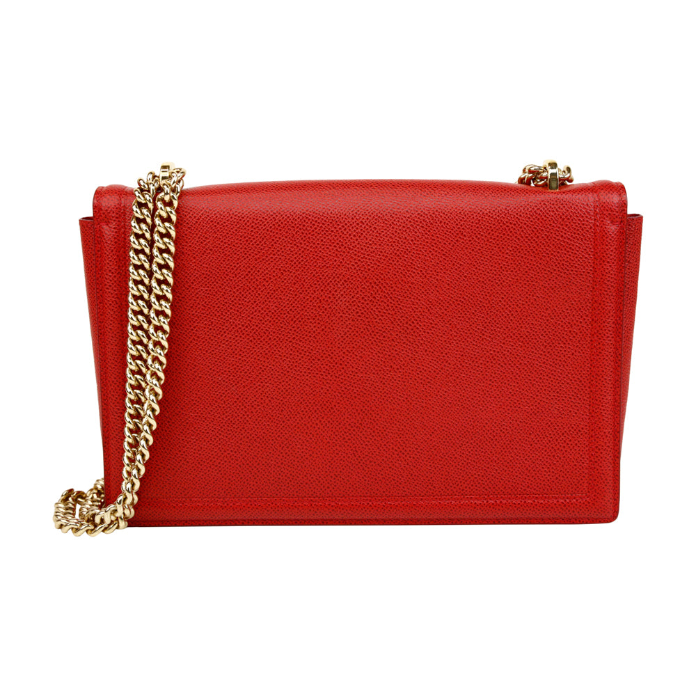 Salvatore Ferragamo Red Leather Vara Bow Crossbody Bag