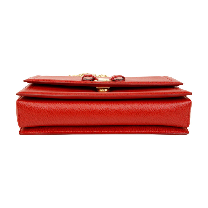 Salvatore Ferragamo Red Leather Vara Bow Crossbody Bag