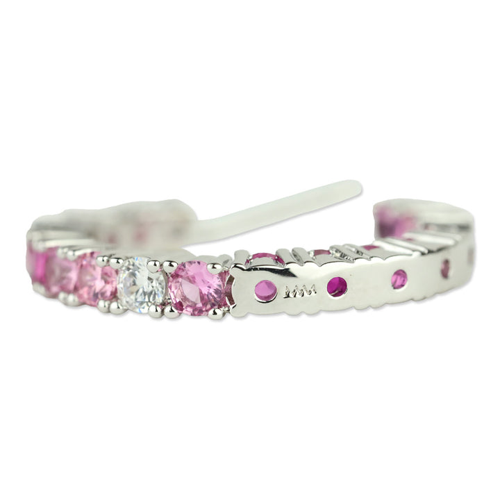 Melinda Maria Silver-Tone Pink Crystal Hoop Earrings