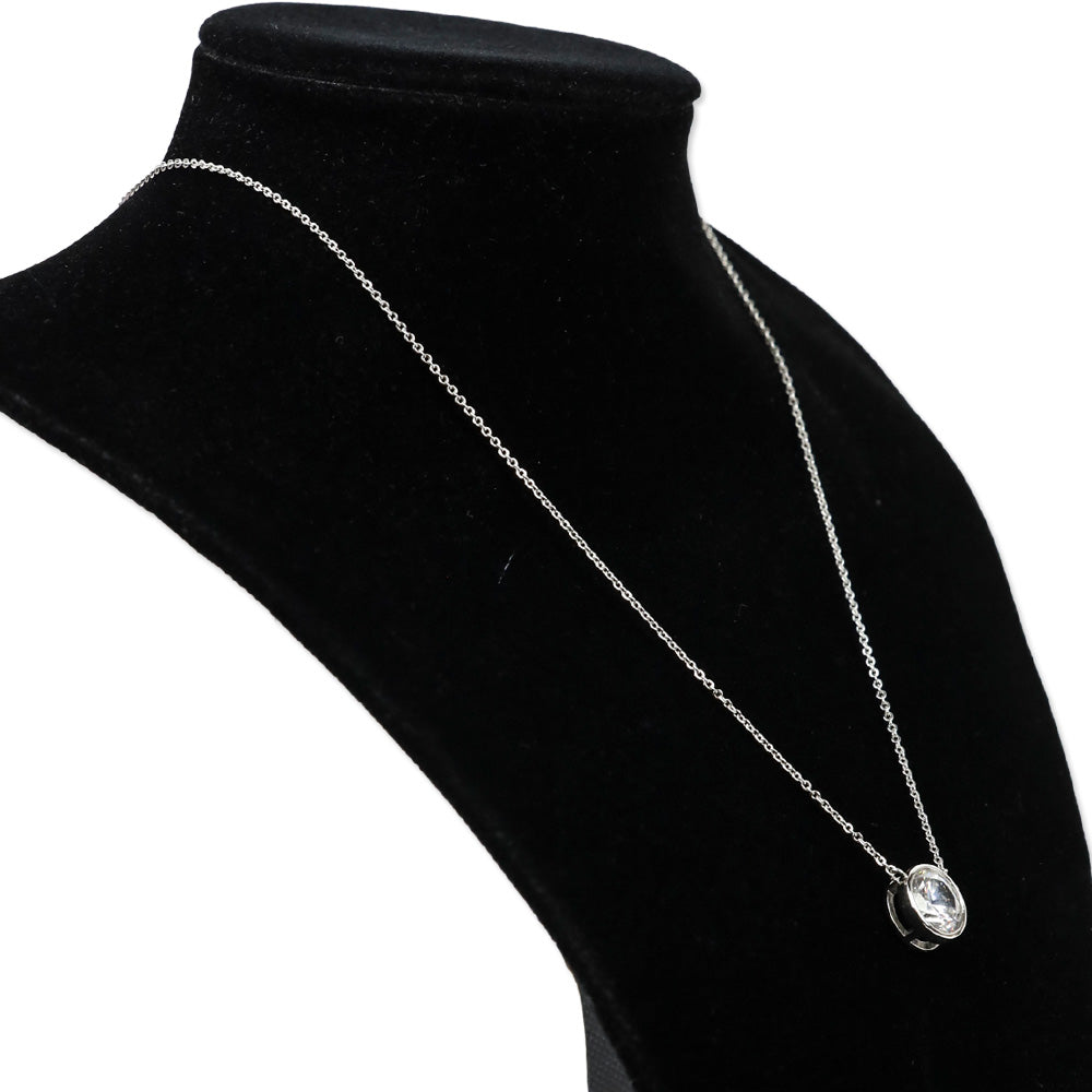 Melinda Maria Silver and White Diamondettes Mama Baroness Pendant