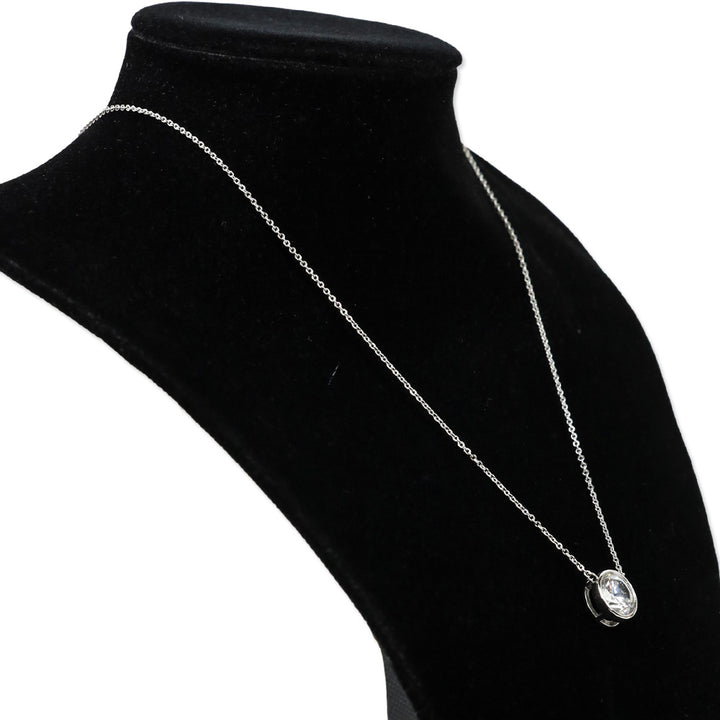 Melinda Maria Silver and White Diamondettes Mama Baroness Pendant