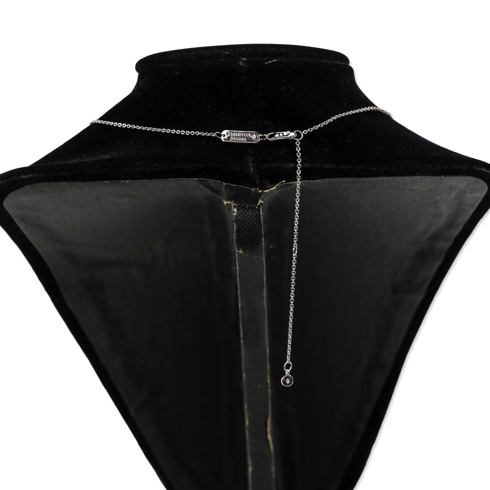 Melinda Maria Silver and White Diamondettes Mama Baroness Pendant