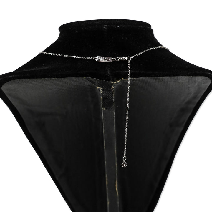 Melinda Maria Silver and White Diamondettes Mama Baroness Pendant