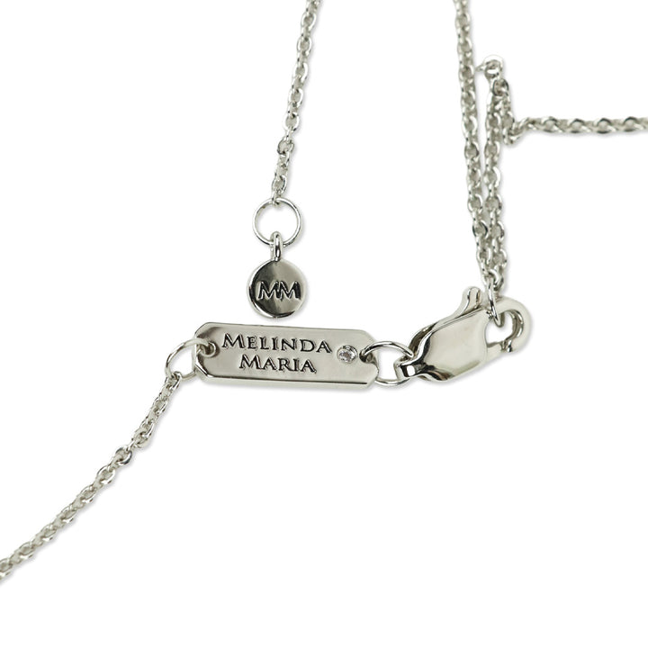 Melinda Maria Silver and White Diamondettes Mama Baroness Pendant