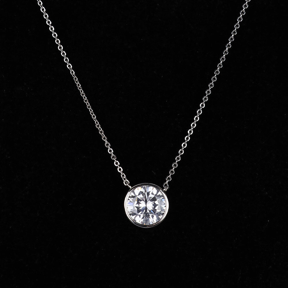 Melinda Maria Silver and White Diamondettes Mama Baroness Pendant