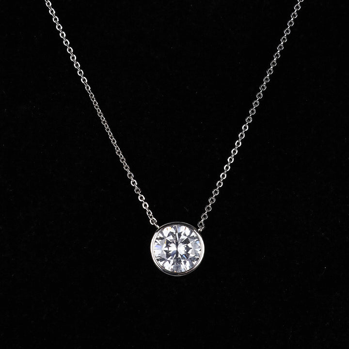 Melinda Maria Silver and White Diamondettes Mama Baroness Pendant