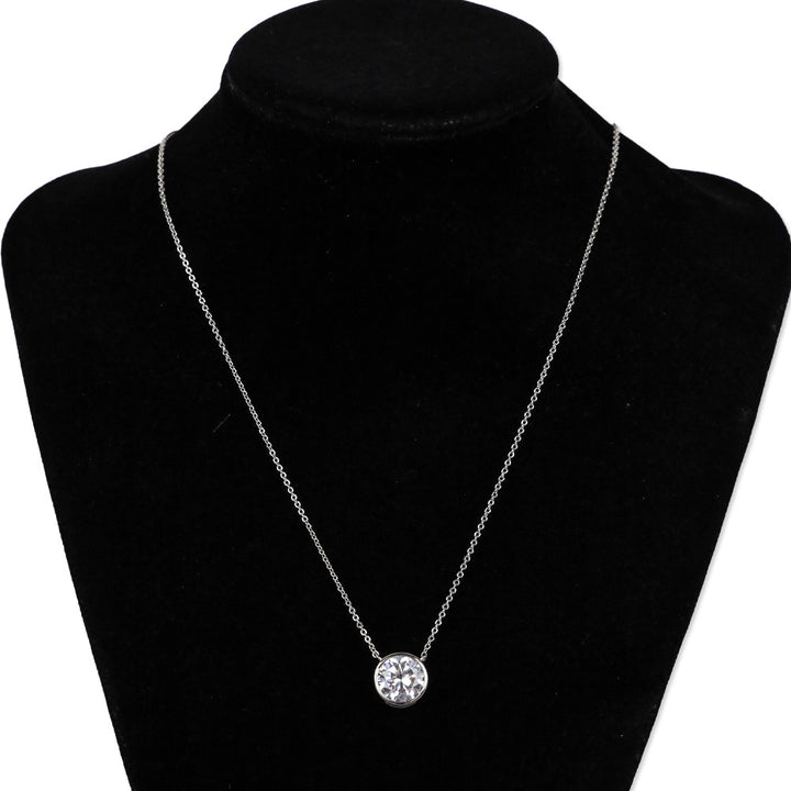 Melinda Maria Silver and White Diamondettes Mama Baroness Pendant