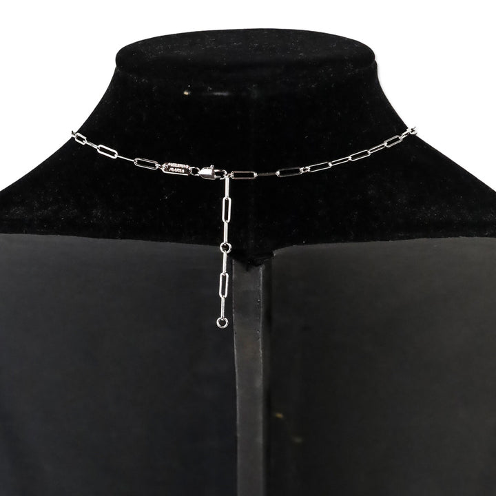 Melinda Maria Silver Paperclip Y-Strand Tear Drop Pendant Necklace