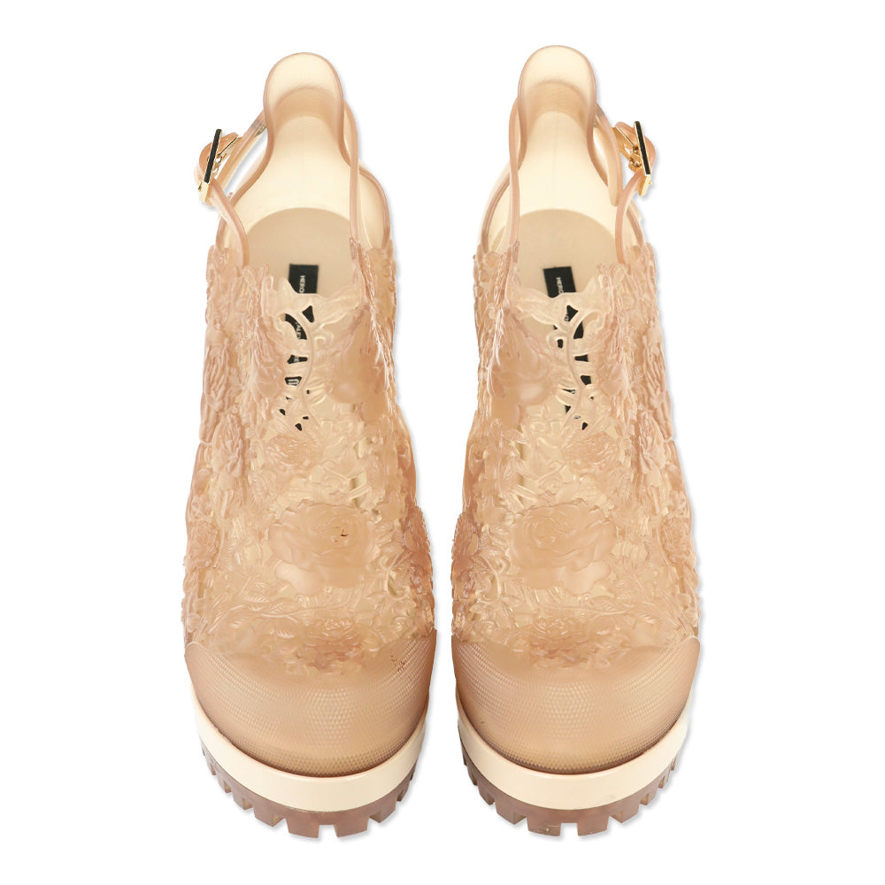 Melissa + Alexandre Herchcovitch Clear Beige Jelly Flower Boot