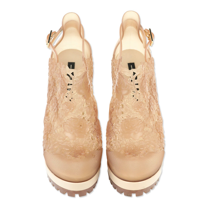 Melissa + Alexandre Herchcovitch Clear Beige Jelly Flower Boot