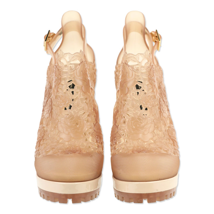 Melissa + Alexandre Herchcovitch Clear Beige Jelly Flower Boot