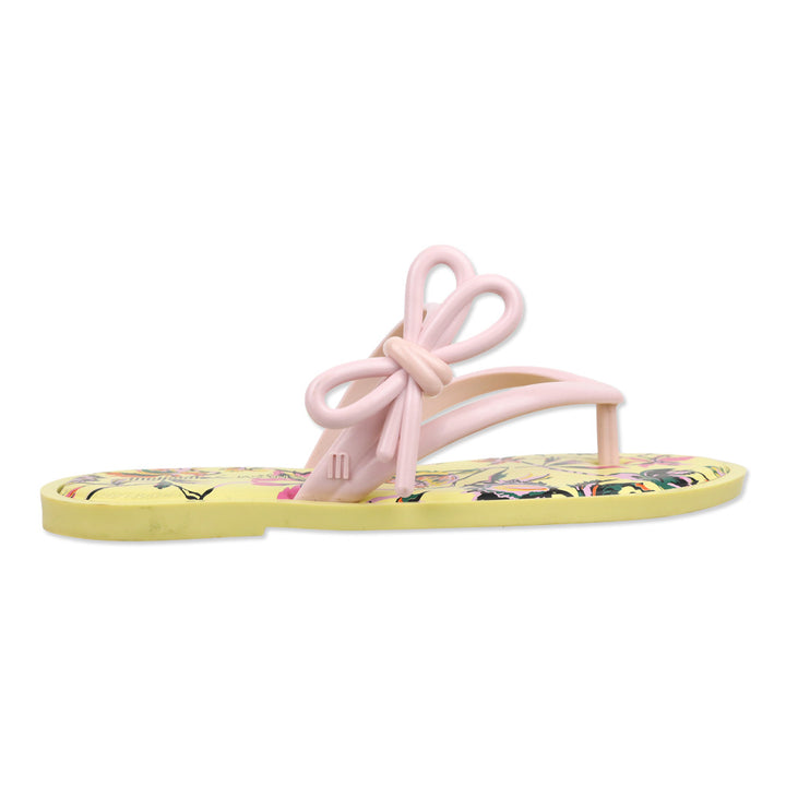 Melissa / Jason Wu Yellow Floral/Pink Jelly Bow Thong Flip Flop