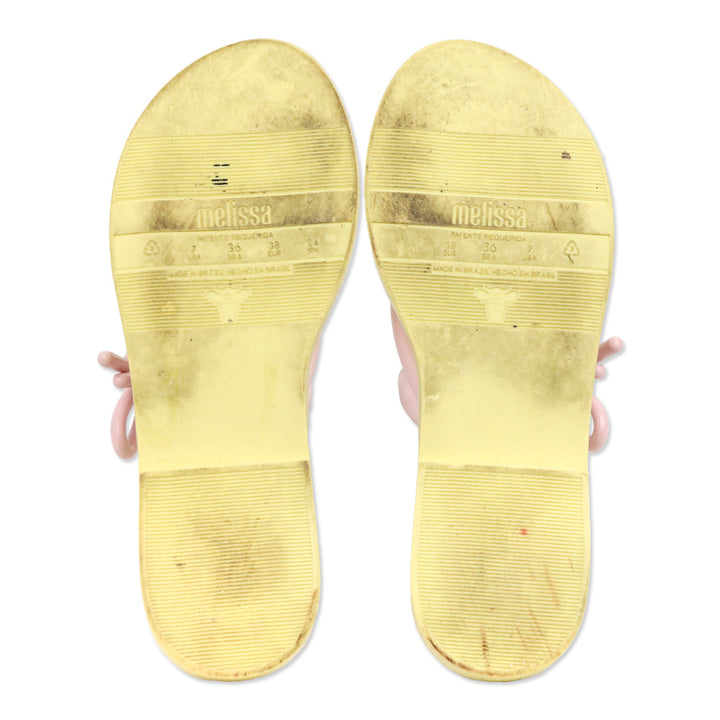 Melissa / Jason Wu Yellow Floral/Pink Jelly Bow Thong Flip Flop