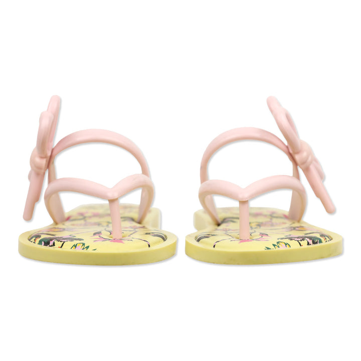 Melissa / Jason Wu Yellow Floral/Pink Jelly Bow Thong Flip Flop