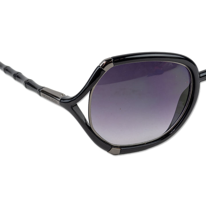 Michael Kors Black Oversized Sunglasses with Bamboo Style Arms