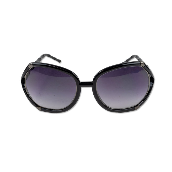 Michael Kors Black Oversized Sunglasses with Bamboo Style Arms