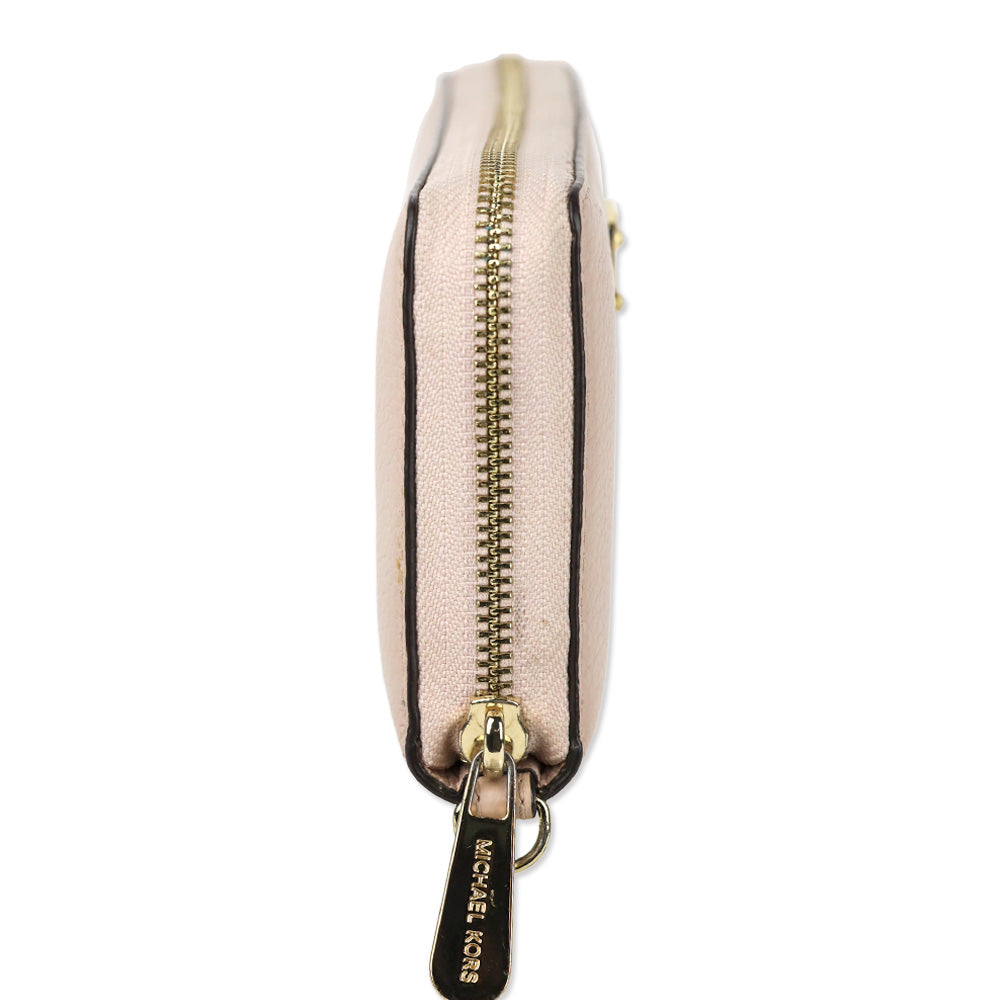 Michael Kors Blush Pink Pebble Leather Continental Wallet Wristlet