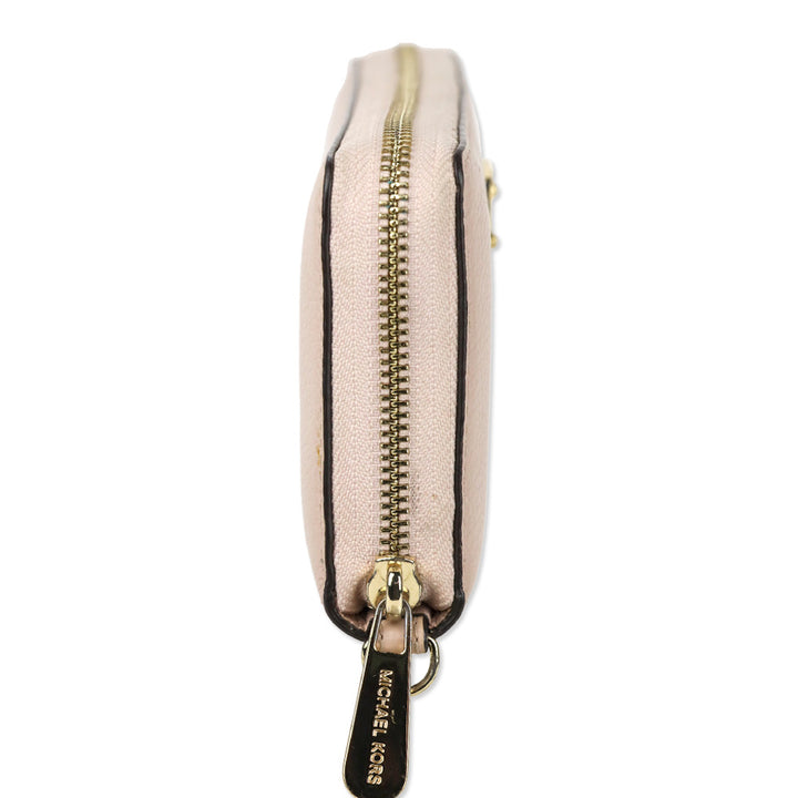Michael Kors Blush Pink Pebble Leather Continental Wallet Wristlet