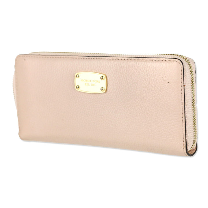 Michael Kors Blush Pink Pebble Leather Continental Wallet Wristlet