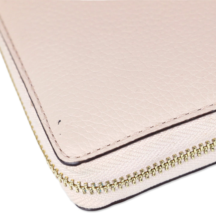 Michael Kors Blush Pink Pebble Leather Continental Wallet Wristlet