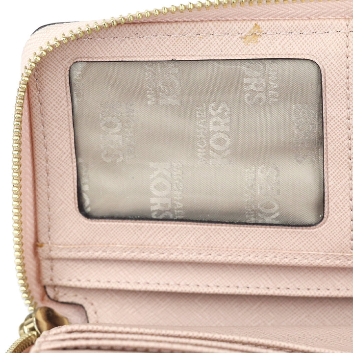Michael Kors Blush Pink Pebble Leather Continental Wallet Wristlet
