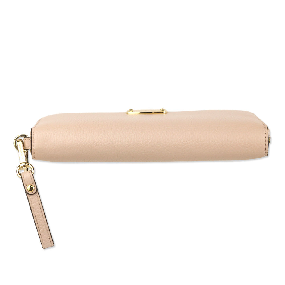 Michael Kors Blush Pink Pebble Leather Continental Wallet Wristlet