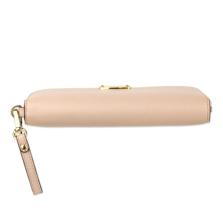 Michael Kors Blush Pink Pebble Leather Continental Wallet Wristlet