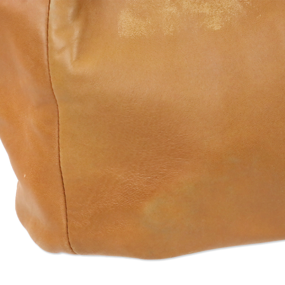 Michael Kors Brown Leather Tassel Ring Handle Bucket Tote