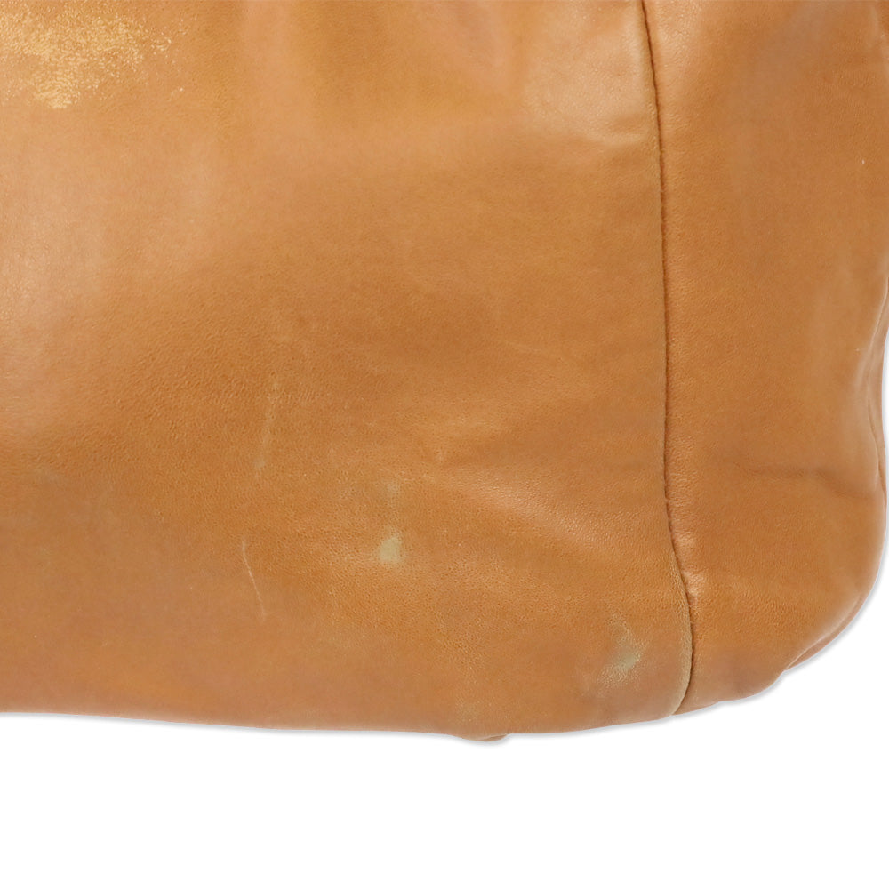 Michael Kors Brown Leather Tassel Ring Handle Bucket Tote