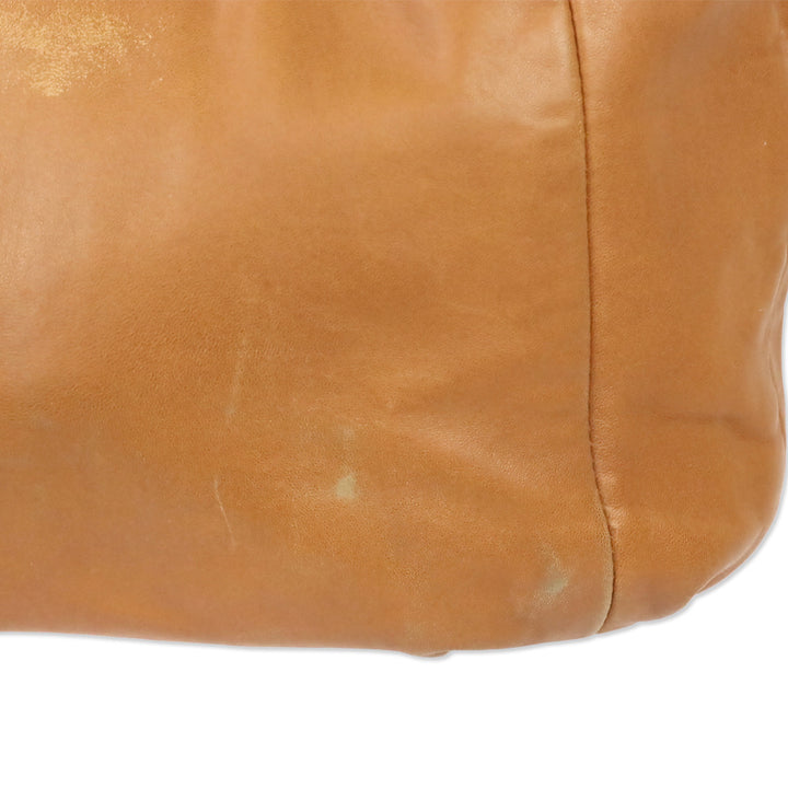 Michael Kors Brown Leather Tassel Ring Handle Bucket Tote