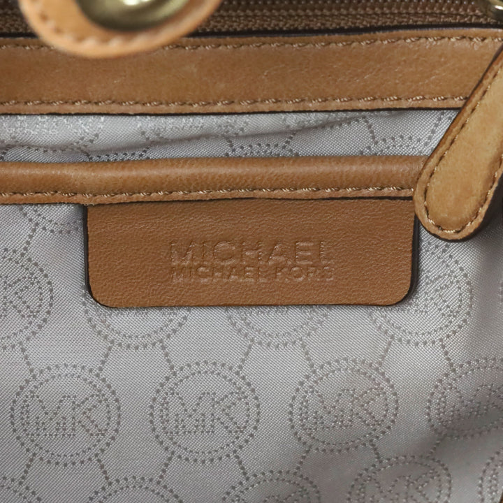Michael Kors Brown Leather Tassel Ring Handle Bucket Tote