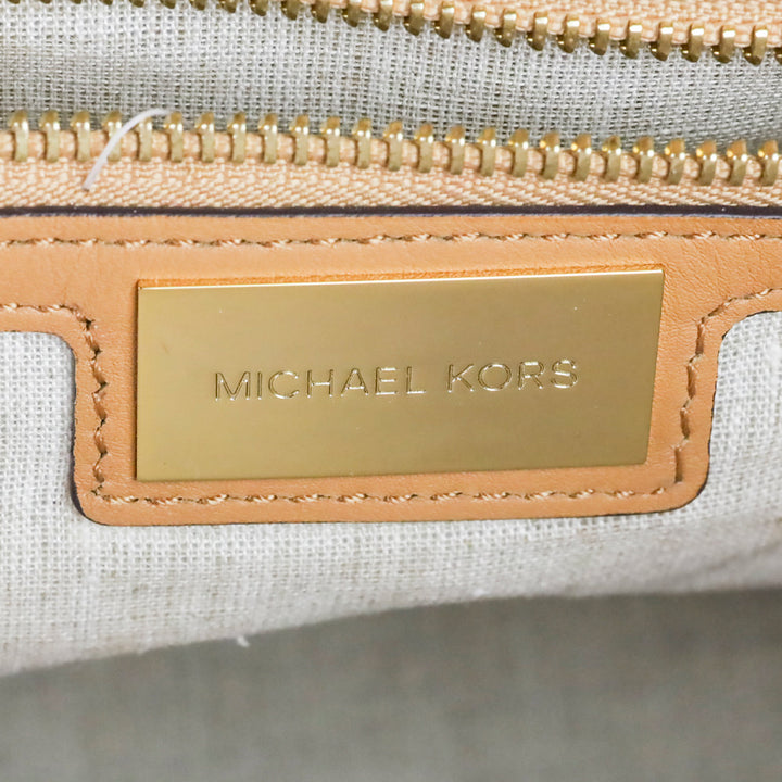 Michael Kors Collection Miranda Medium Tan Colorblock Leather Satchel
