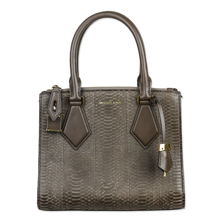 Michael Kors Collection Taupe Python Casey Small Satchel