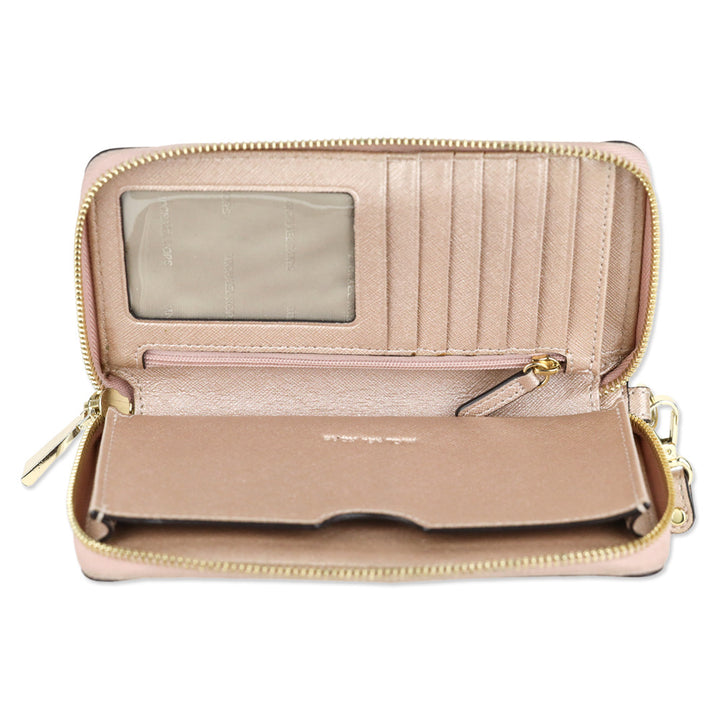 Michael Kors Rose Gold Large Saffiano Leather Smartphone Wristlet