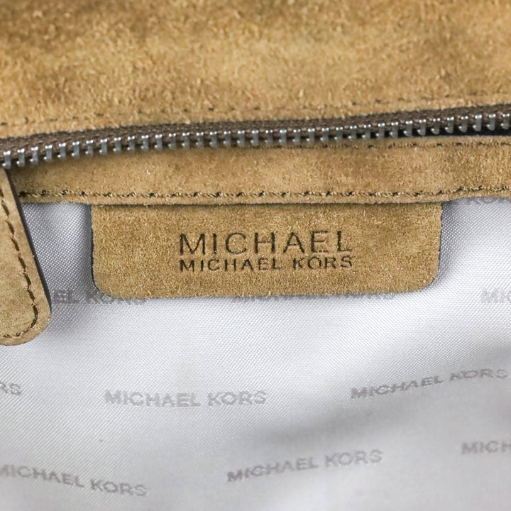 Michael Michael Kors Brown Patchwork Suede Astor Large Messenger