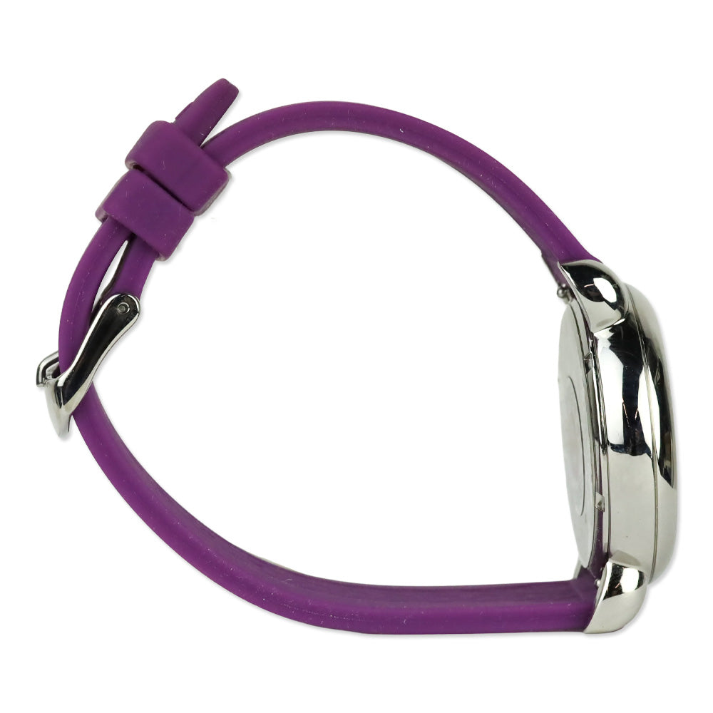 Michele CSX Grand Carousel Watch with Purple Silicone Band