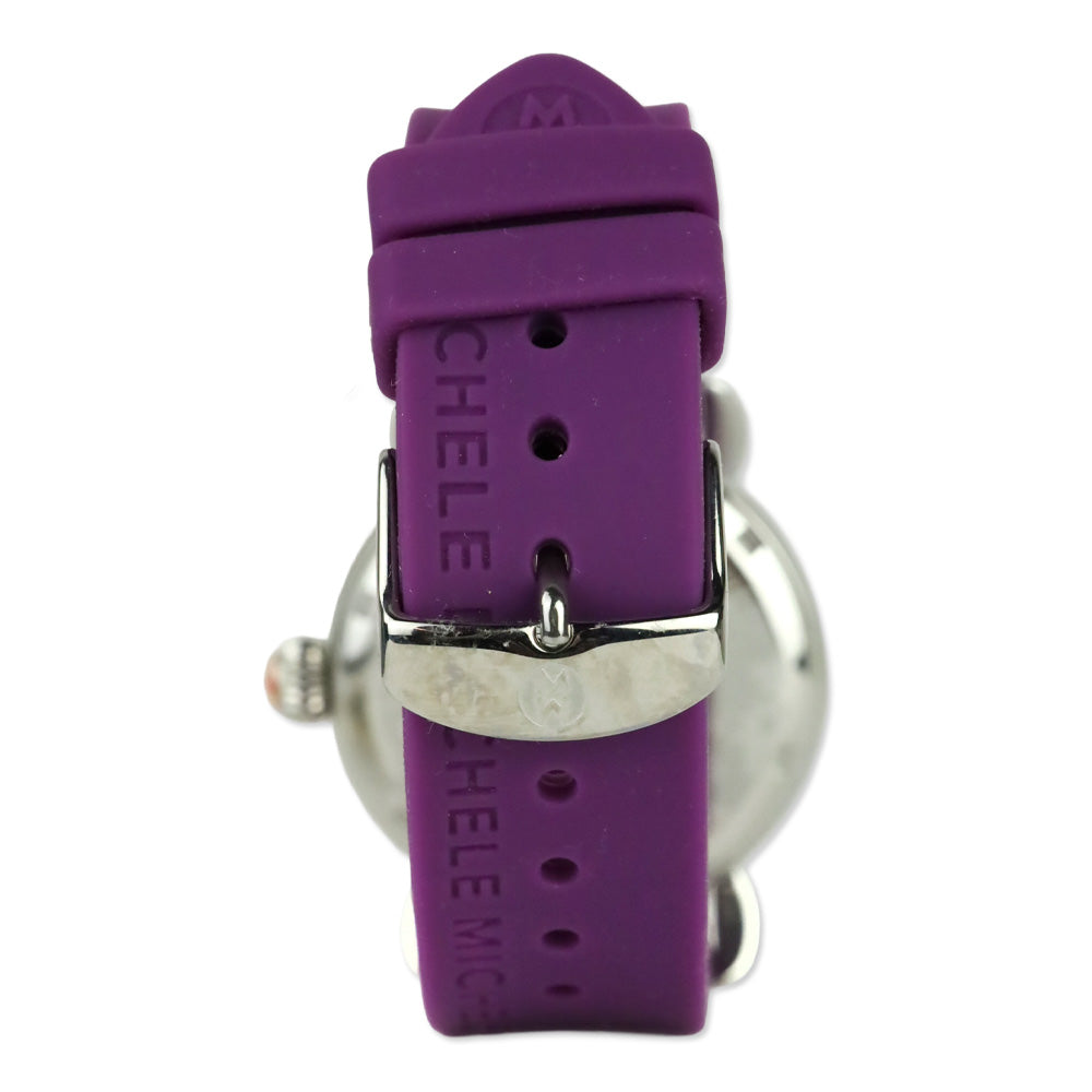 Michele CSX Grand Carousel Watch with Purple Silicone Band