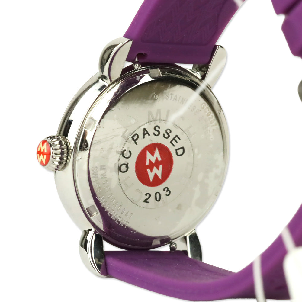 Michele CSX Grand Carousel Watch with Purple Silicone Band
