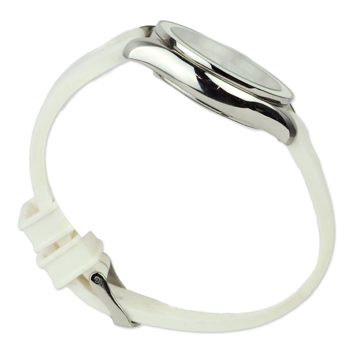 Michele Cape Silver Dial Silicone Watch