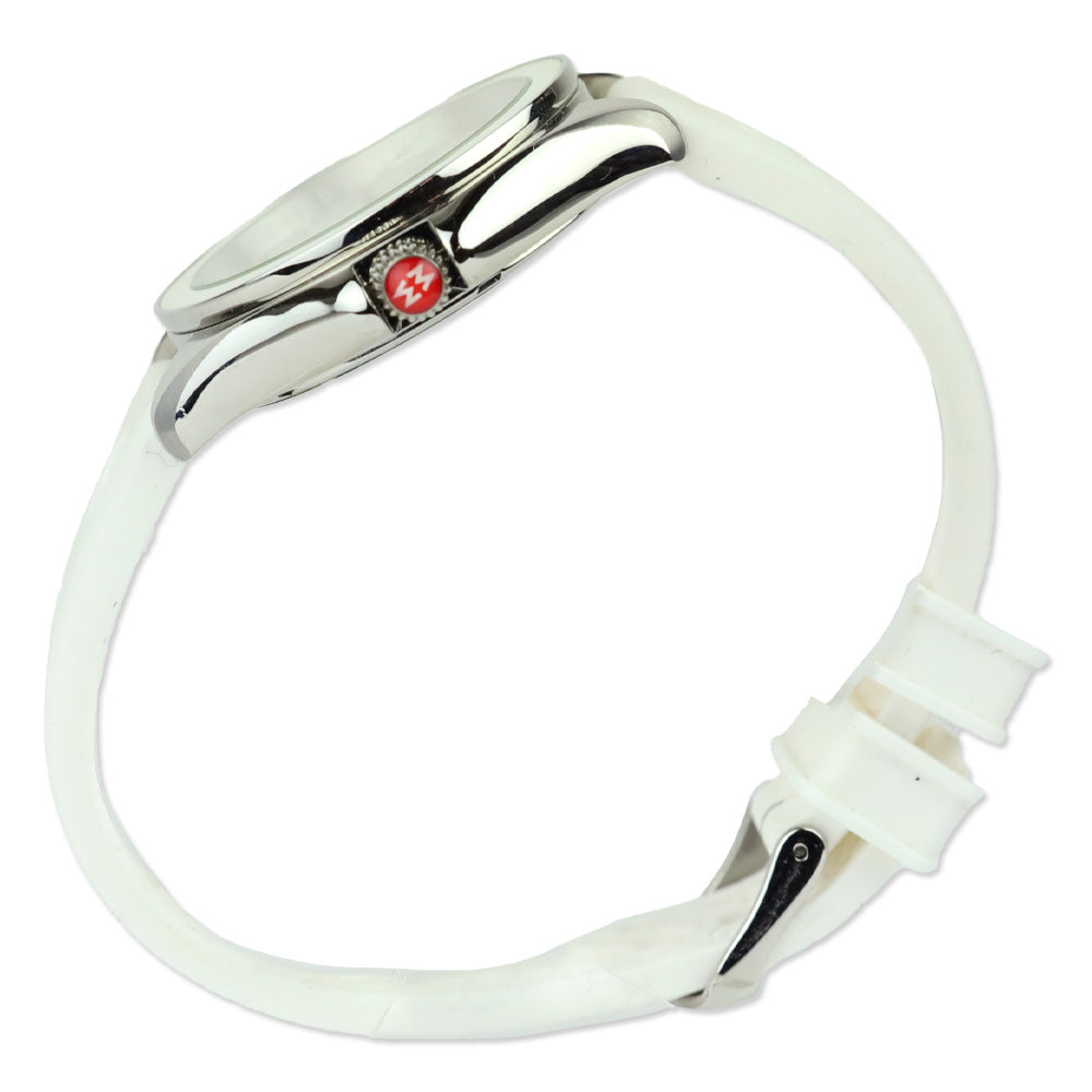 Michele Cape Silver Dial Silicone Watch