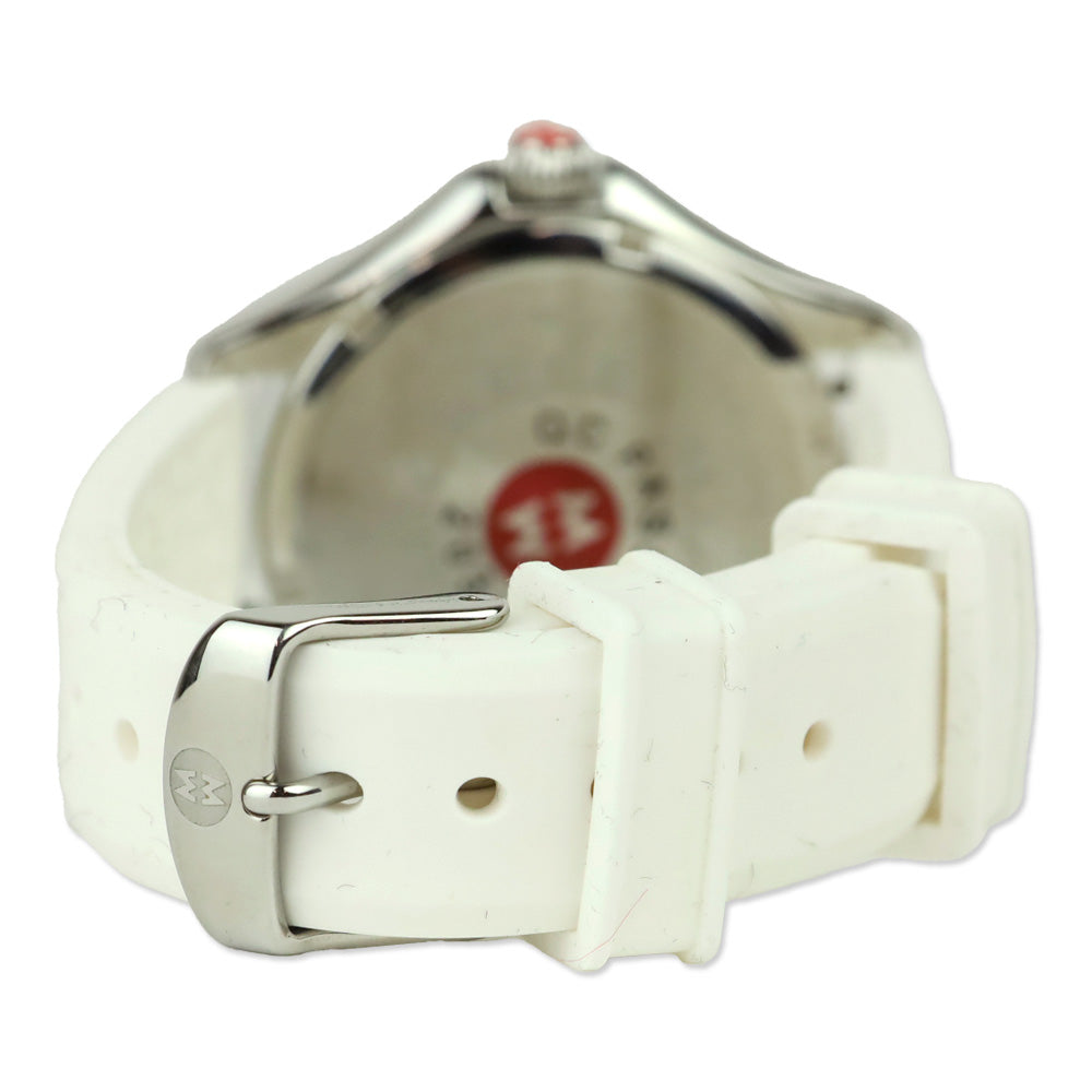 Michele Cape Silver Dial Silicone Watch