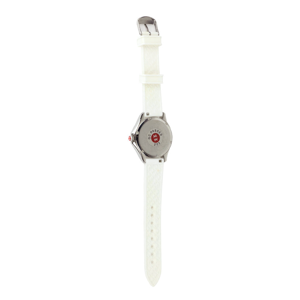 Michele Cape Silver Dial Silicone Watch