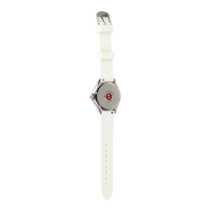 Michele Cape Silver Dial Silicone Watch
