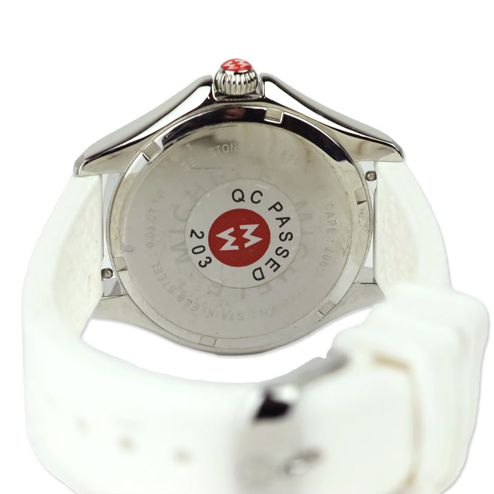Michele Cape Silver Dial Silicone Watch